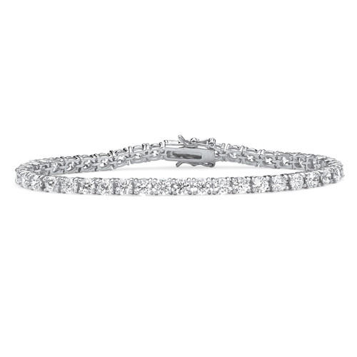 Round Cubic Zirconia Tennis Bracelet 10.75 TCW in Sterling Silver 7.5"