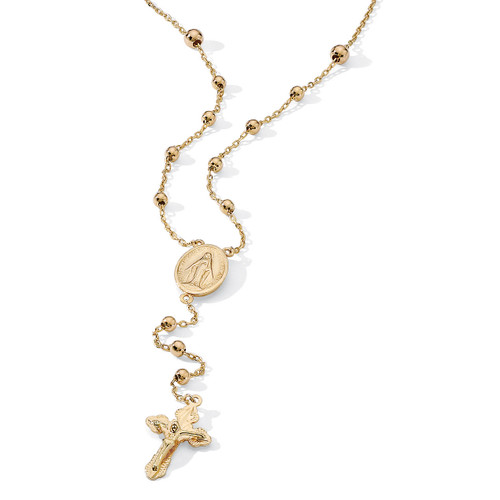 Rosary Style Necklace in 18k Gold over Sterling Silver