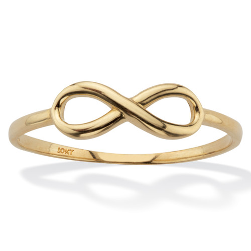 Stackable Infinity Ring Band Solid 10K Yellow Gold