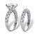 Round Cubic Zirconia 2-Piece Wedding Ring Set 5.30 TCW in Platinum-plated Sterling Silver