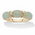 Oval-Cut Genuine Green Jade "X & O" Ring in 14k Gold-plated Sterling Silver