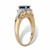 Oval-Cut Genuine Blue Sapphire and White Topaz Halo Cocktail Ring 1.12 TCW in 14k Gold-plated Sterling Silver