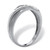 Men's Round Cubic Zirconia Platinum Plated Sterling Silver Wedding Band Ring
