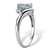 Oval Cut Genuine Aquamarine & Diamond Accent Bypass Ring 1.11 TCW Platinum Plated Sterling Silver
