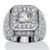 Men's 2.33 TCW Square-Cut and Round Cubic Zirconia Octagon Grid Ring Platinum-Plated