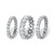 Oval, Round and Princess-Cut Cubic Zirconia 3-Piece Eternity Ring Set 13.56 TCW in Platinum-Plated