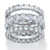 Oval, Round and Princess-Cut Cubic Zirconia 3-Piece Eternity Ring Set 13.56 TCW in Platinum-Plated