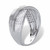 Round Diamond Grooved Crossover Ring 1/3 TCW in Platinum-plated Sterling Silver