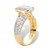 Oval-Cut Cubic Zirconia Multi-Row Engagement Ring 5.96 TCW in 14k Gold-plated Sterling Silver