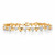 Round Diamond Two-Tone Heart-Link Bracelet 1/10 TCW 18k Gold-Plated 8"