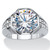 Men's Round Cubic Zirconia and Crystal Accent Octagon Ring 6 TCW Platinum-Plated