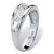 Men's Round Genuine Diamond Wedding Ring 1/8 TCW in Platinum-plated Sterling Silver