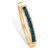 Round Pave Simulated Blue Sapphire Bangle Bracelet 4.08 TCW in Goldtone 8"