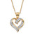 Diamond Accent Two-Tone Pave-Style Looped Heart Pendant Necklace 18k Gold-Plated 18"-19"