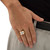 Men's 4 TCW Round Cubic Zirconia Signet-Style Square Ring Gold-Plated