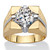 Men's 4 TCW Round Cubic Zirconia Signet-Style Square Ring Gold-Plated