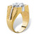 Men's 4 TCW Round Cubic Zirconia Signet-Style Square Ring Gold-Plated