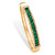 Round Pave Simulated Green Emerald Bangle Bracelet 3.24 TCW in Goldtone 8"
