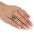 Marquise-Cut Emerald Green Crystal Cluster Cocktail Ring. 18k Gold-Plated