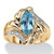 2.05 TCW Marquise-Cut Aqua Cubic Zirconia Bypass Cocktail Ring Gold-Plated
