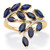 2.65 TCW Genuine Marquise-Cut Midnight Blue Sapphire Ring in 18k Gold-plated Sterling Silver
