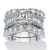 4.48 TCW Princess-Cut Cubic Zirconia Three-Piece Bridal Ring Set in Platinum-plated Sterling Silver