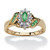 .38 TCW Marquise-Cut and Round Genuine Emerald Diamond Accent 18k Gold-plated Sterling Silver Ring