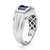 Men's Created Blue and White Sapphire Ring 3.31 TCW in Platinum Plated Sterling Silver