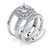 2.37 TCW Princess-Cut Cubic Zirconia Three-Piece Bridal Set in Platinum-plated Sterling Silver