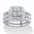 2.37 TCW Princess-Cut Cubic Zirconia Three-Piece Bridal Set in Platinum-plated Sterling Silver