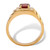 Men's 1.40 TCW Round Genuine Red Garnet Ring in 14k Gold-plated Sterling Silver