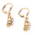 2.51 TCW Round Cubic Zirconia Halo Drop Earrings in 18k Gold over Sterling Silver