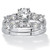 2.50 TCW Round Cubic Zirconia Platinum-plated Sterling Silver Bridal Engagement Ring Wedding Band Set