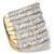 6.26 TCW Baguette-Cut and Round Cubic Zirconia Channel-Set Cocktail Ring Gold-Plated