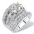 Round Cubic Zirconia Multi-Row Scoop Engagement Ring 7.15 TCW in Platinum over Sterling Silver