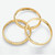 Yellow Goldtone Hammered 3-Piece Bangle Bracelet Set 8.5"