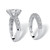 6.50 TCW Emerald-Cut Cubic Zirconia Platinum-Plated Bridal Engagement Ring Wedding Band Set