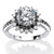 3.12 TCW Cubic Zirconia Vintage-Style Halo Jacket Bridal Ring Set in Platinum-plated Sterling Silver