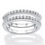 3.12 TCW Cubic Zirconia Vintage-Style Halo Jacket Bridal Ring Set in Platinum-plated Sterling Silver
