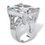27.10 TCW Emerald-Cut Cubic Zirconia Platinum-Plated Ring