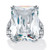 27.10 TCW Emerald-Cut Cubic Zirconia Platinum-Plated Ring