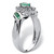 .38 TCW Marquise-Cut and Round Genuine Emerald & Diamond Accent Platinum-plated Sterling Silver Ring