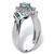 .38 TCW Marquise-Cut and Round Genuine Emerald & Diamond Accent Platinum over Sterling Silver Ring