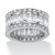 9.34 TCW Round and Emerald-Cut Cubic Zirconia Eternity Band Ring Platinum-Plated