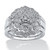 1/7 TCW Round Diamond Platinum-plated Sterling Silver 3-Piece Bridal Engagement Wedding Ring Set