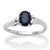 3 Piece 1.05 TCW Oval Sapphire and Diamond Accent Bridal Ring Set in Platinum-plated Sterling Silver