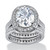 6.48 TCW Oval-Cut Cubic Zirconia Two-Piece Halo Bridal Set in Platinum-plated Sterling Silver