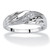 Men's Diamond Accent Platinum-plated Sterling Silver Diagonal Swirl Wedding Band