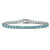 Round Simulated Birthstone Silvertone Tennis Bracelet 7"