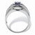 Men's 1.53 TCW Oval-Cut Genuine Midnight Blue Sapphire and Cubic Zirconia Ring in Sterling Silver